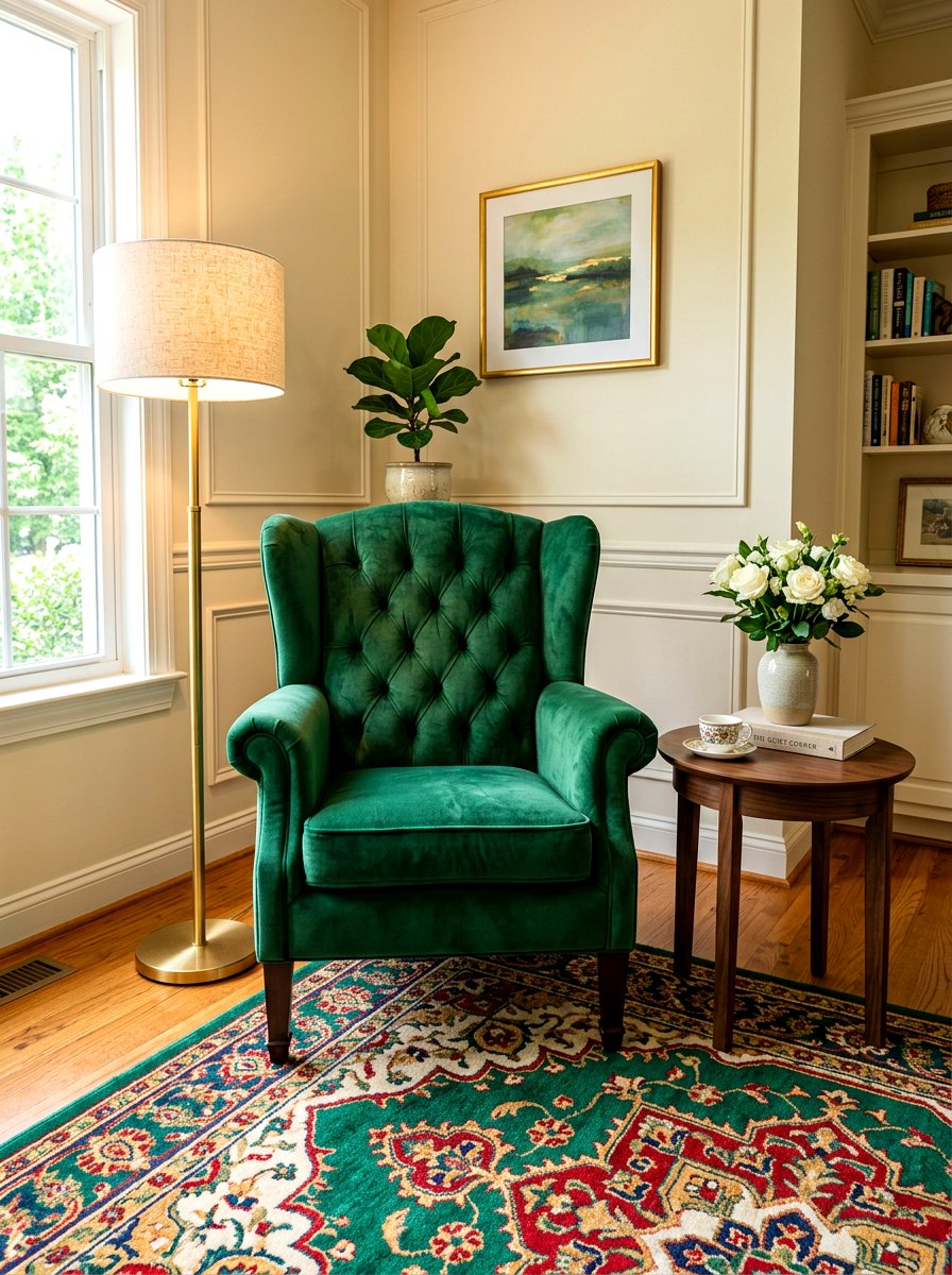 Corner armchair setup - 30 book nook ideas