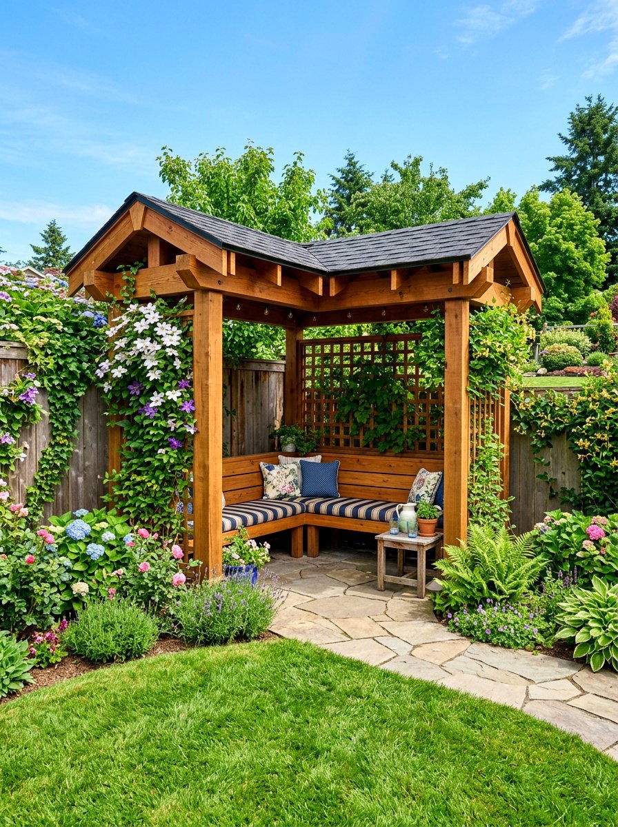 Corner backyard gazebo - 30 backyard gazebo ideas