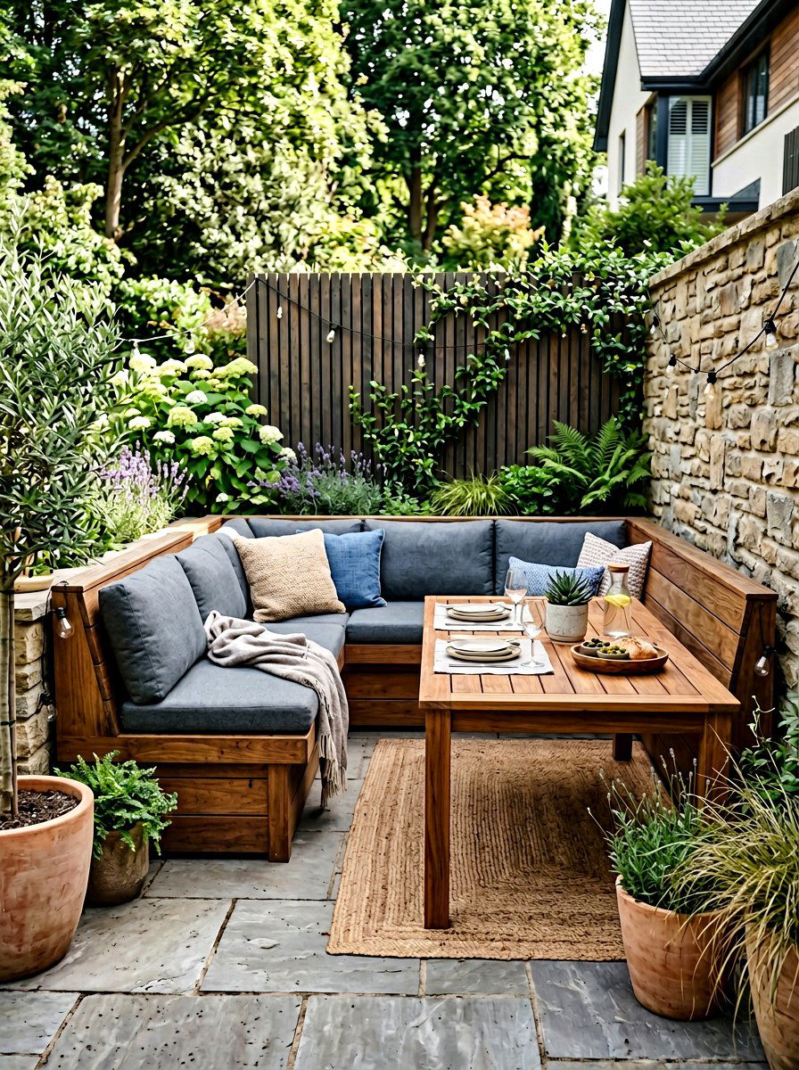 Corner banquette patio seating - 30 patio breakfast area ideas