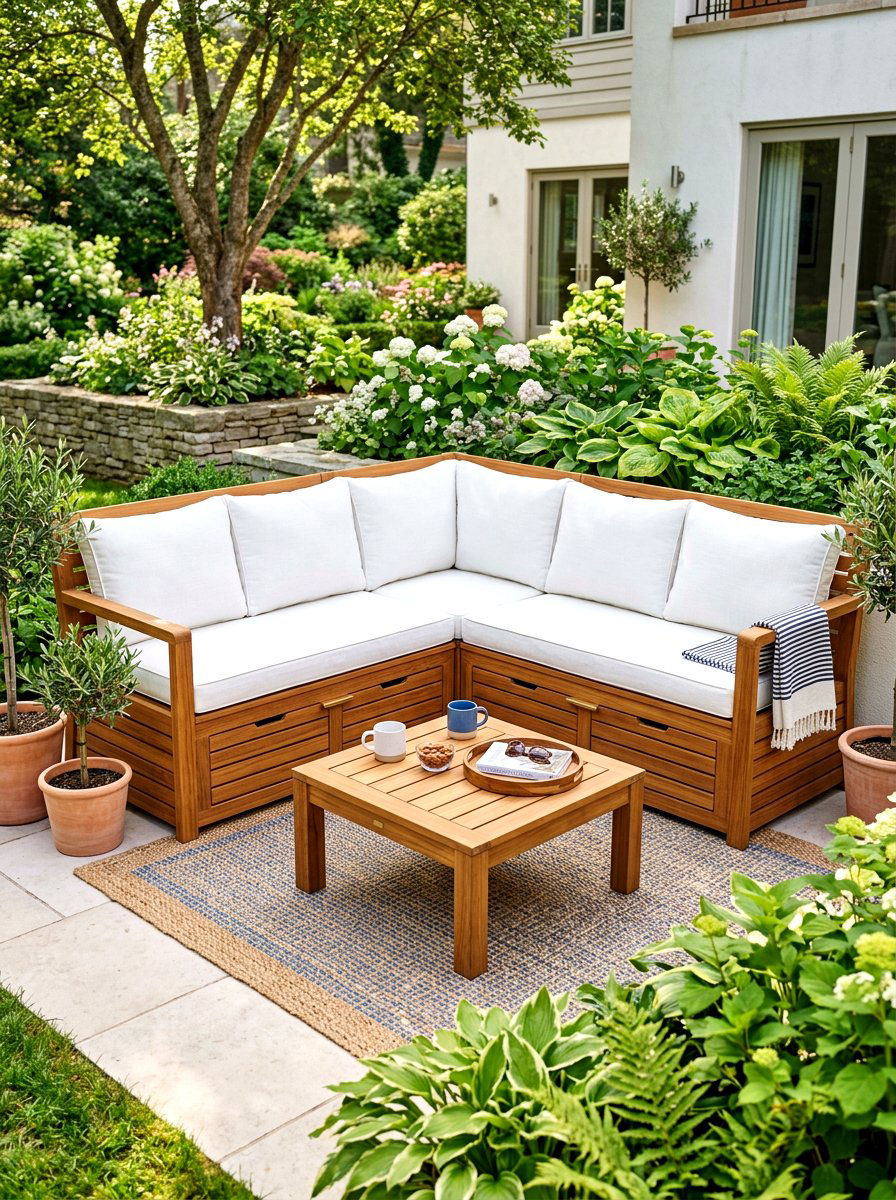 Corner bench - 30 front porch seating ideas