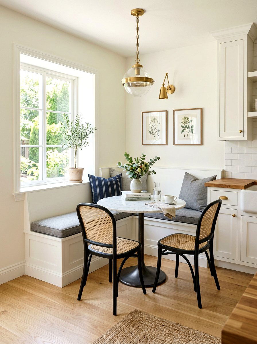 Corner breakfast nook - 30 stylish small apartment ideas