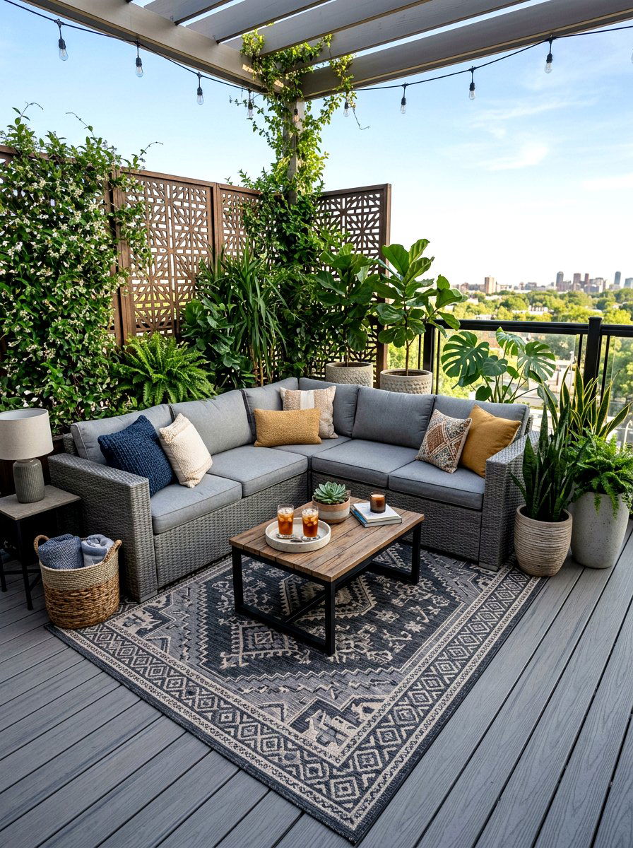 Corner deck lounge - 30 sunset deck decor ideas
