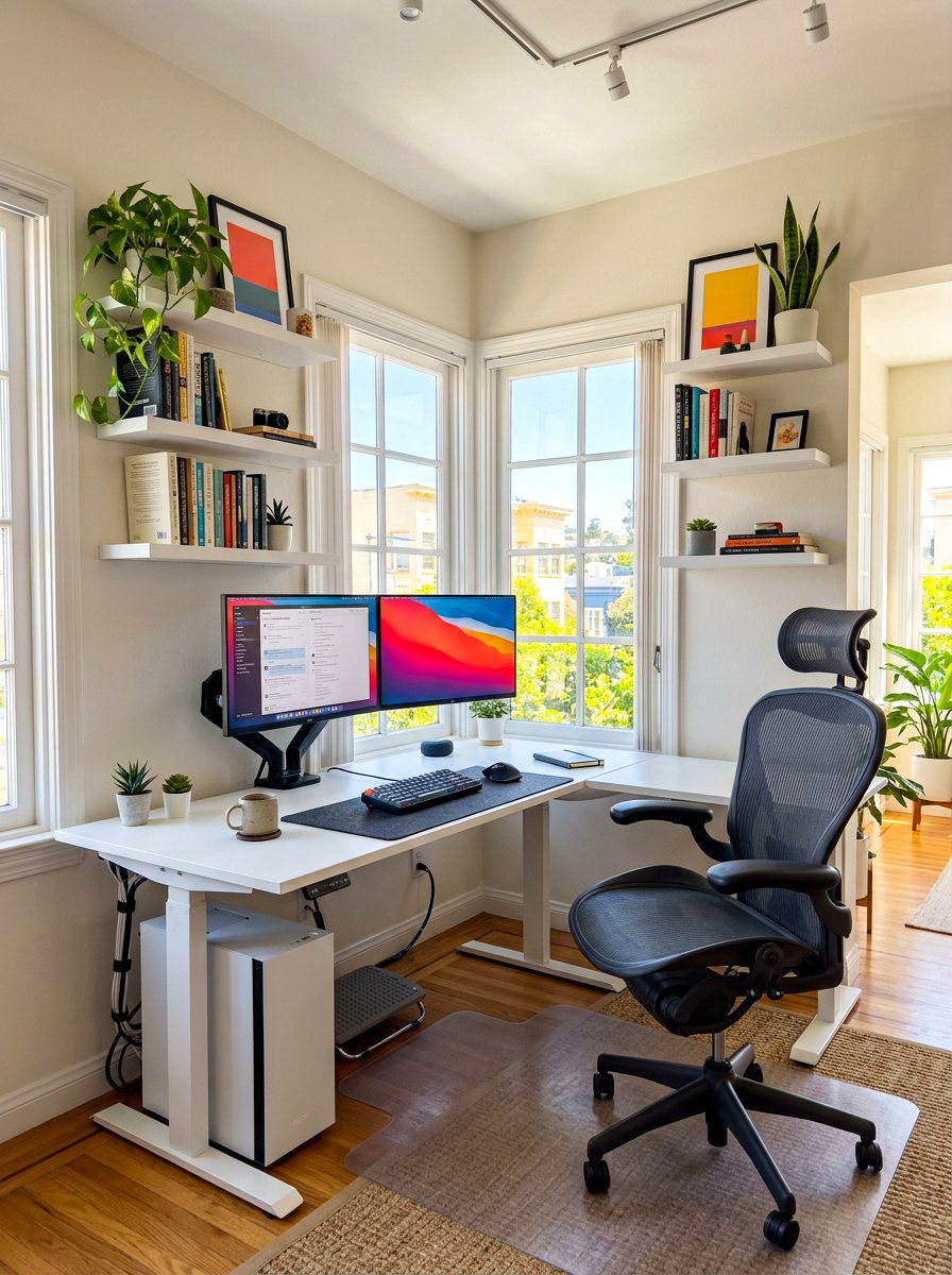 Corner desk setup - 30 cozy home office ideas