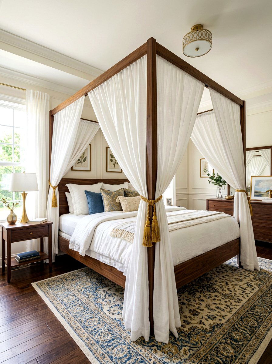 Corner draped canopy bed - 30 draped canopy bed ideas