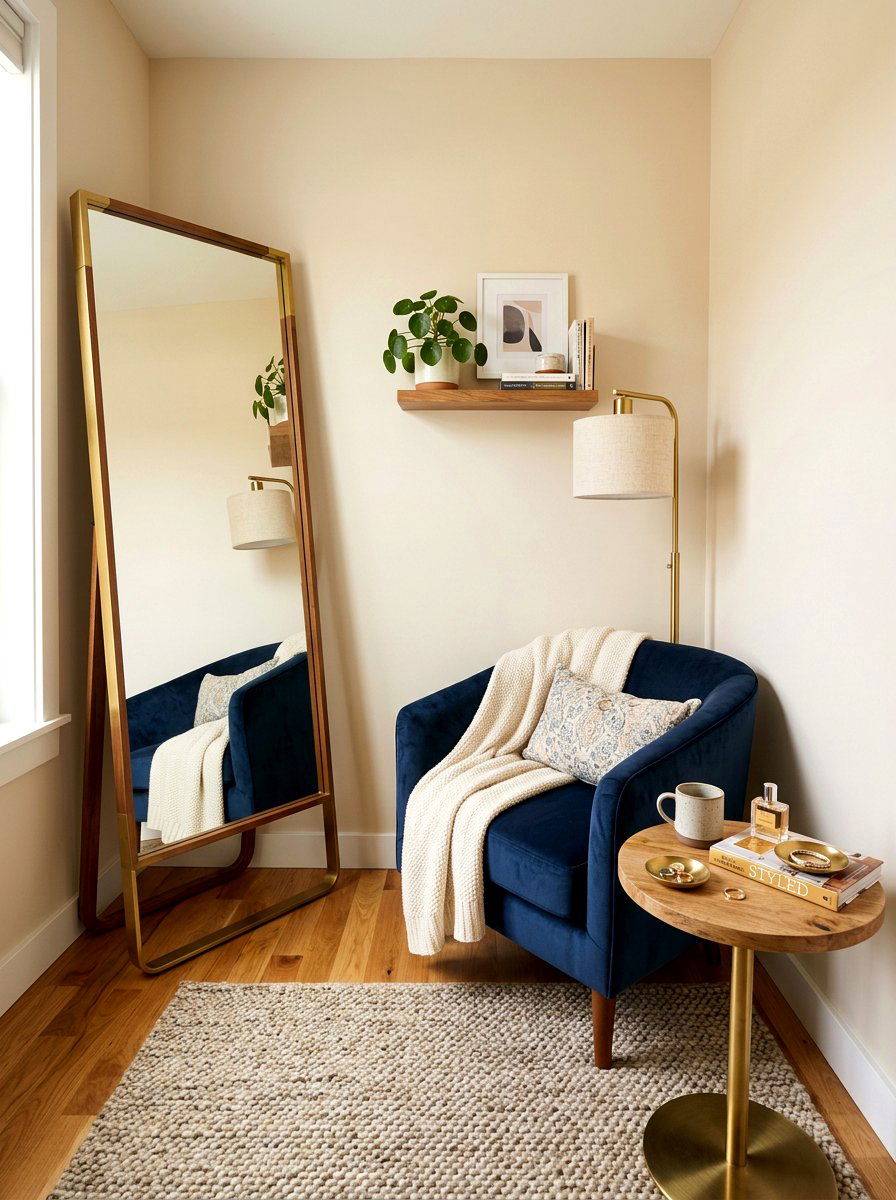 Corner floor mirror - 30 dressing room mirror ideas