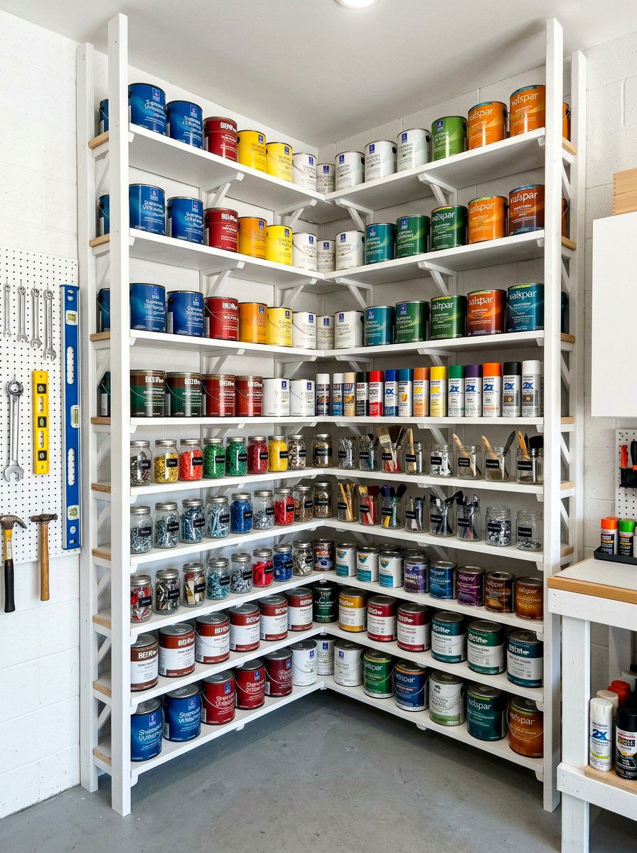 Corner garage shelving unit - 30 garage wall storage ideas