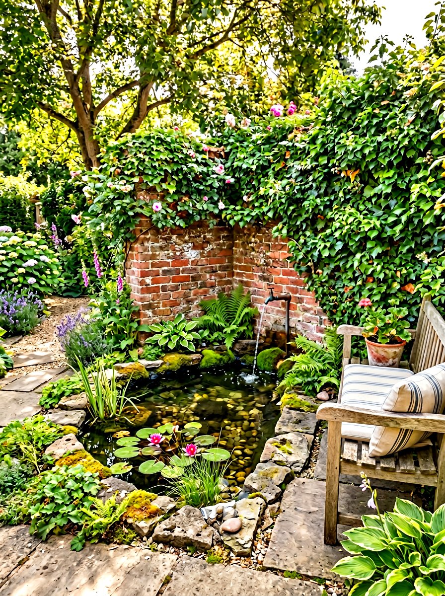 Corner garden pond - 30 small pond ideas