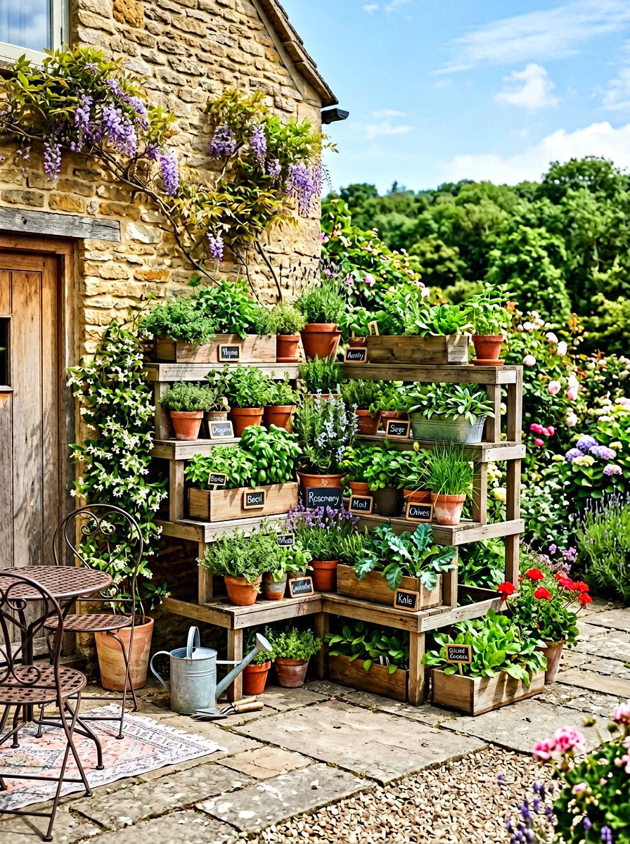 Corner garden unit - 30 patio vegetable garden ideas