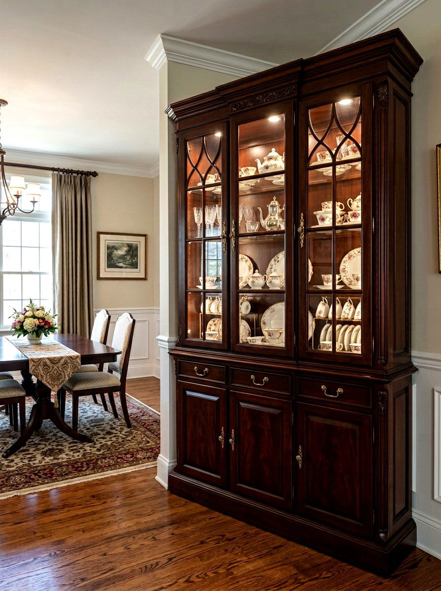 Corner hutch tea display - 30 tea corner ideas