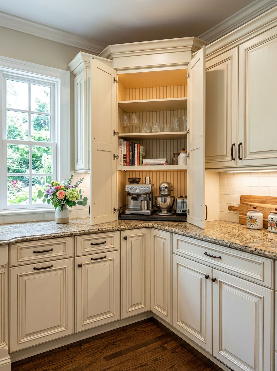 Corner kitchen appliance cabinet - 30 hidden toaster garage ideas aesthetic