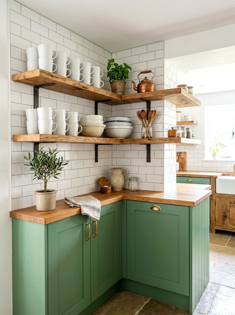 Corner kitchen shelving - 30 open kitchen shelf ideas