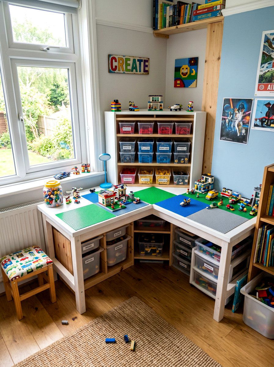 Corner lego table for small room - 30 lego table ideas
