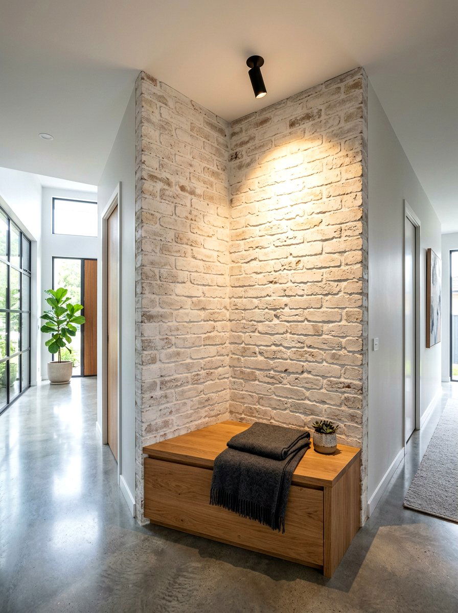 Corner limewash brick detail - 30 limewashed brick wall ideas