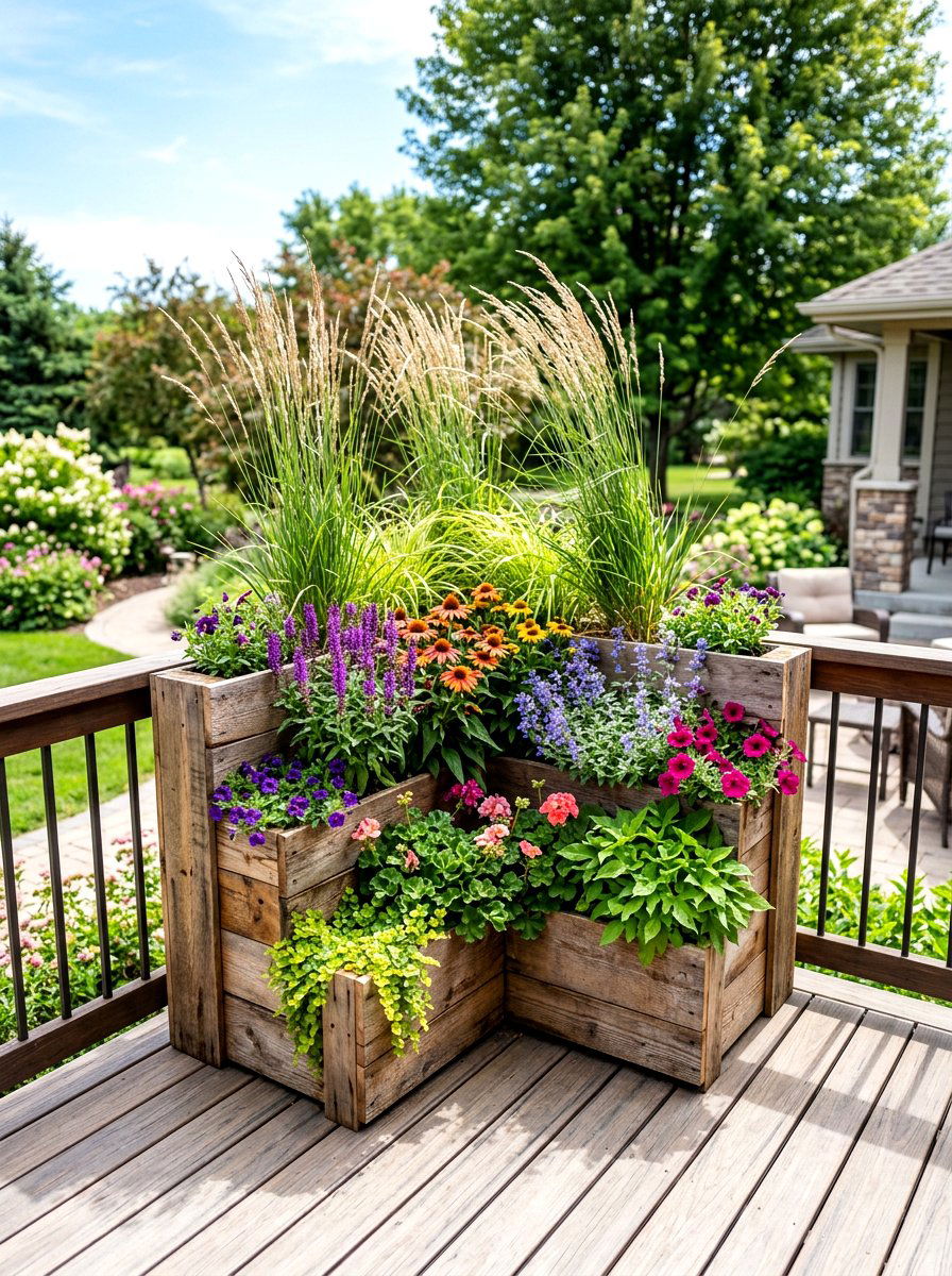Corner pallet planter - 30 pallet planter ideas