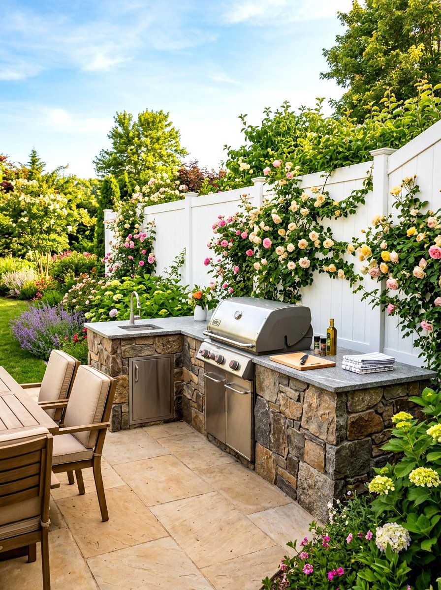 Corner patio bbq - 30 family BBQ patio ideas