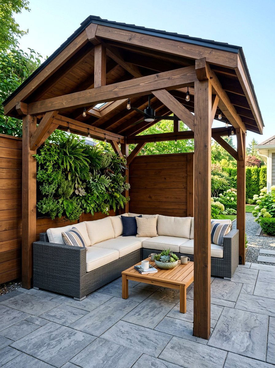 Corner patio gazebo - 30 patio gazebo ideas