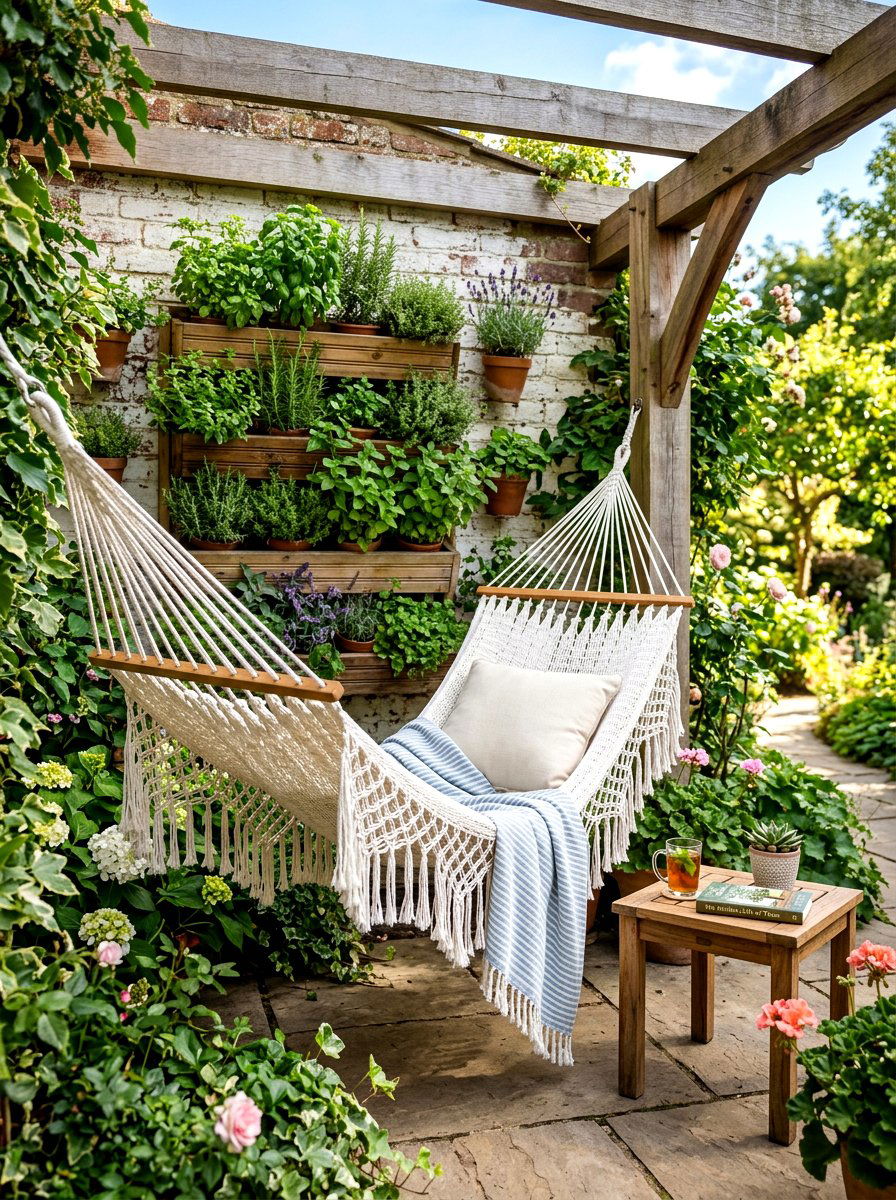 Corner patio hammock - 30 hammock patio ideas