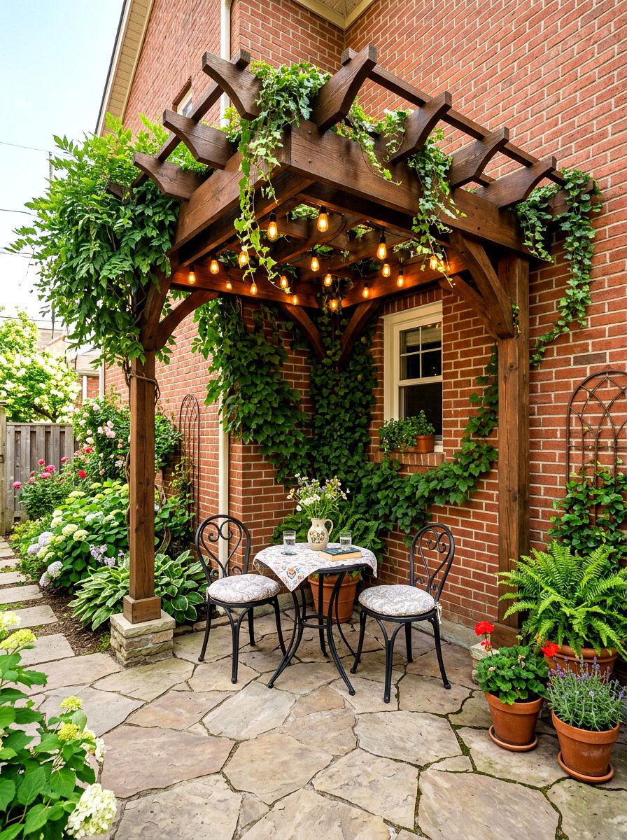 Corner patio pergola - 30 patio pergola ideas