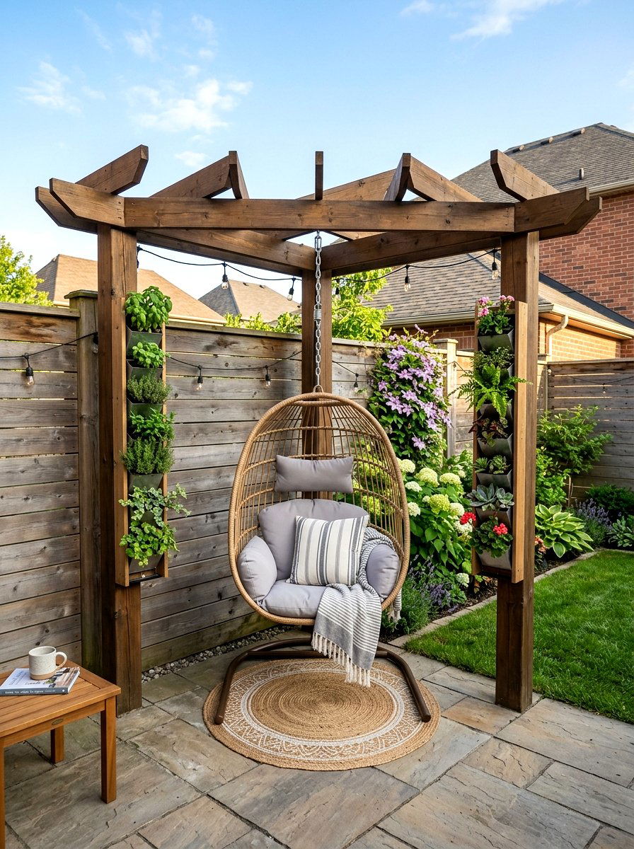 Corner pergola for small backyard - 30 pergola ideas