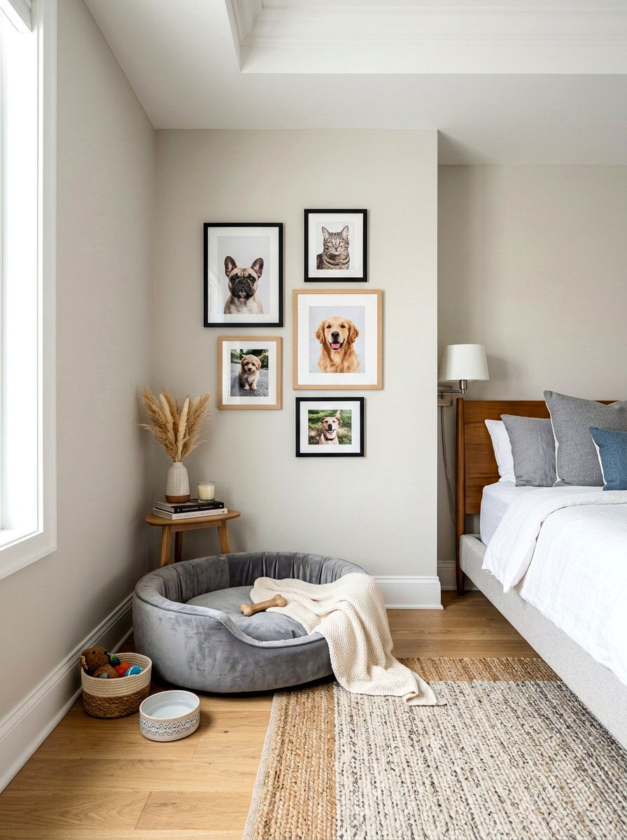Corner pet bed nook - 30 pet nook apartment ideas