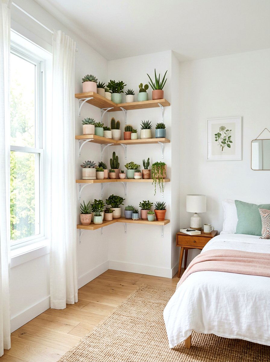 Corner plant shelf - 30 plant stand ideas