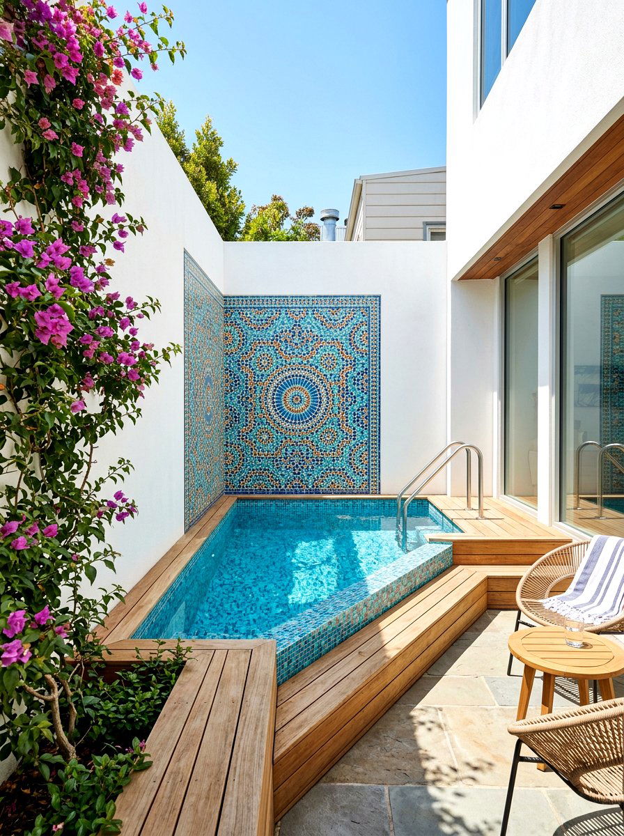 Corner plunge pool - 30 plunge pool backyard ideas aesthetic
