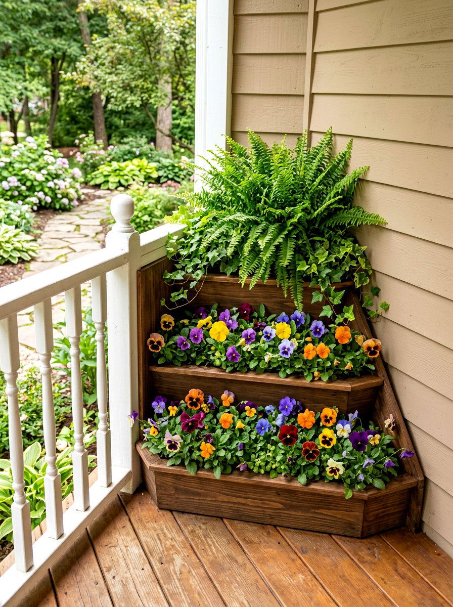 Corner porch planters - 30 front yard planter ideas
