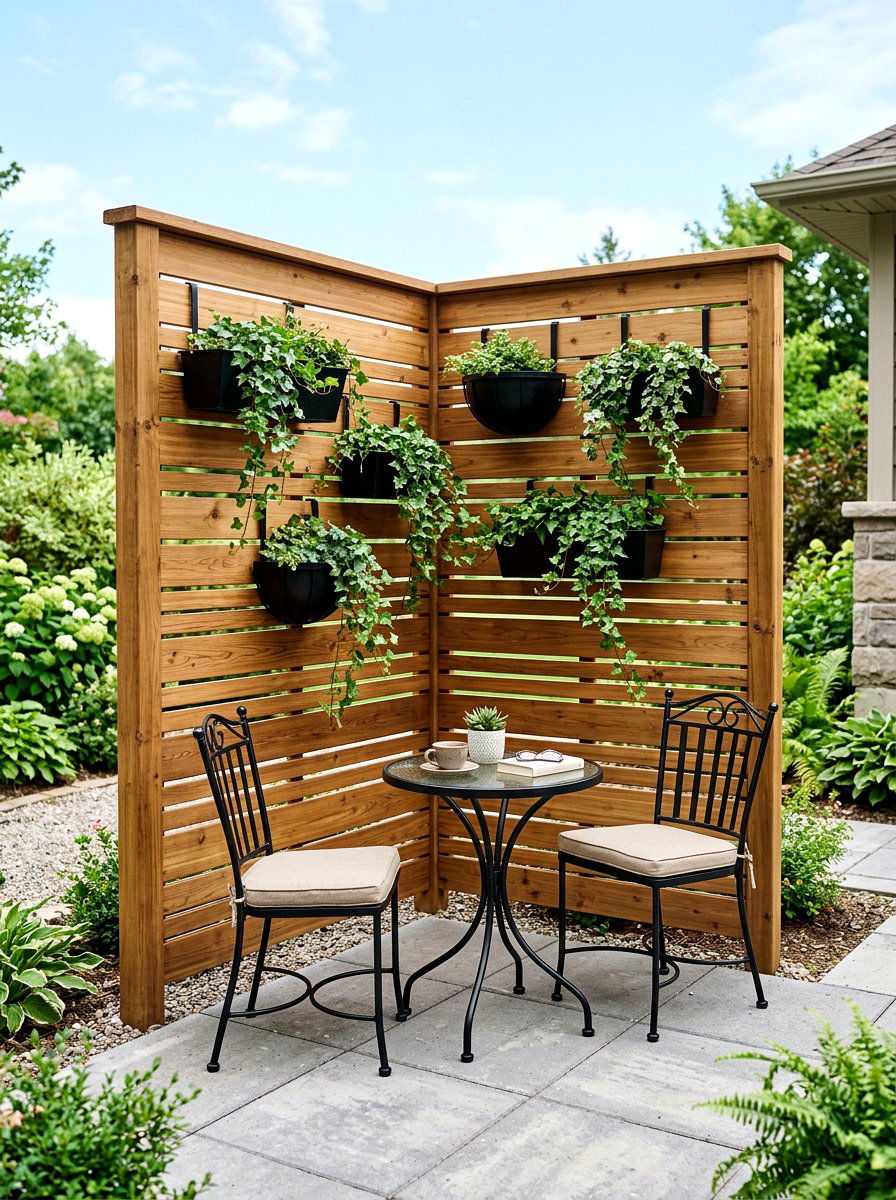 Corner privacy screen - 30 backyard corner ideas