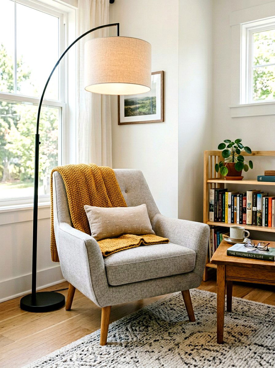 Corner reading armless chair - 30 armless chair living room ideas