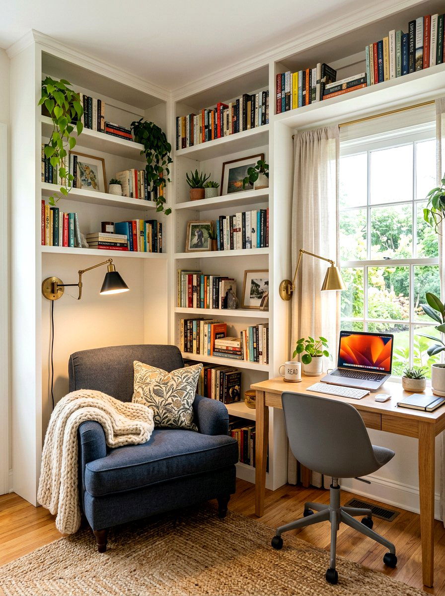 Corner reading nook office - 30 book lover office ideas