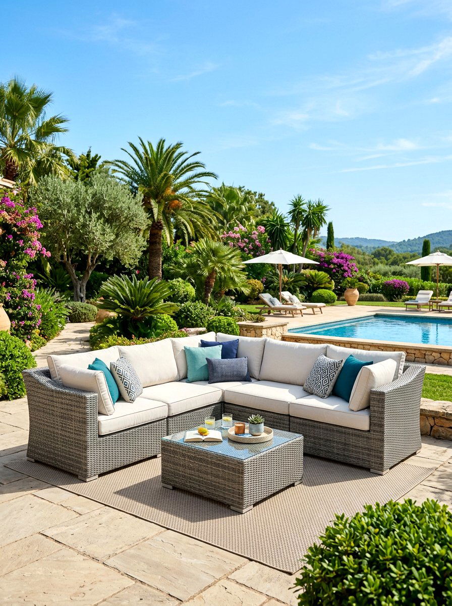 Corner sofa - 30 city backyard garden ideas