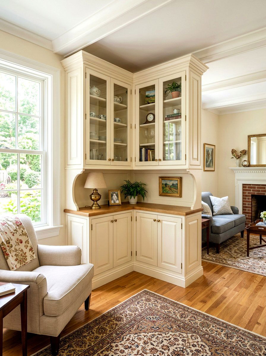 Corner storage unit - 30 family friendly living room storage ideas