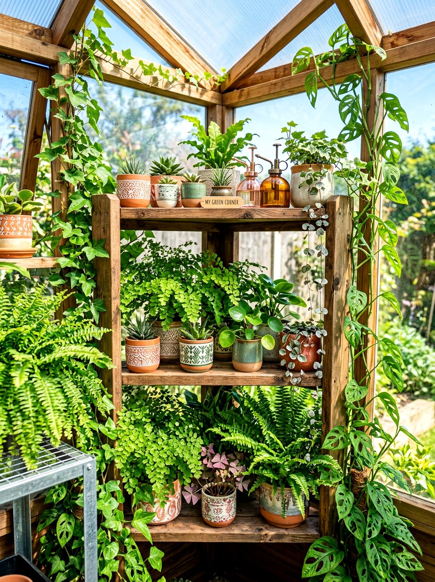 Corner unit - 30 greenhouse storage ideas