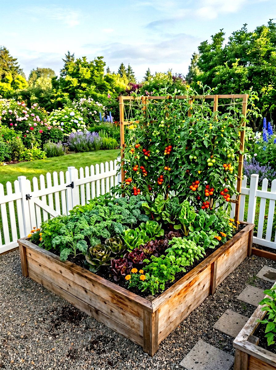 Corner vegetable patch - 30 corner yard landscaping ideas
