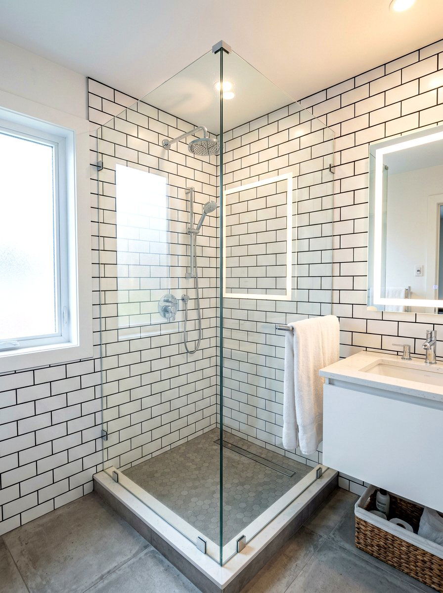 Corner walk in shower - 30 walk in shower ideas