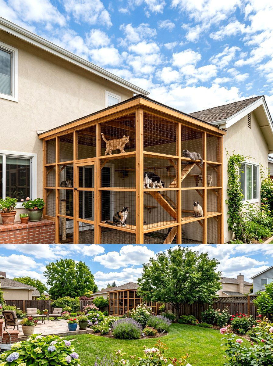 Corner wrap catio - 30 catio ideas