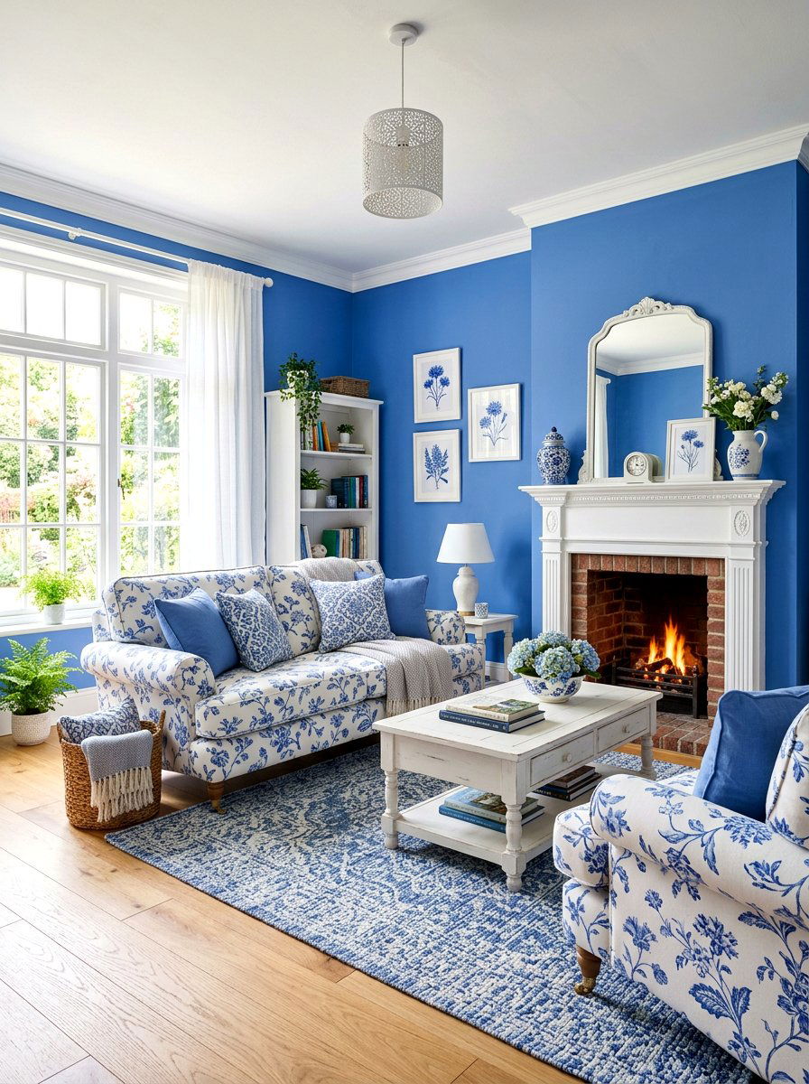 Cornflower Blue Living Room - 30 blue living room ideas