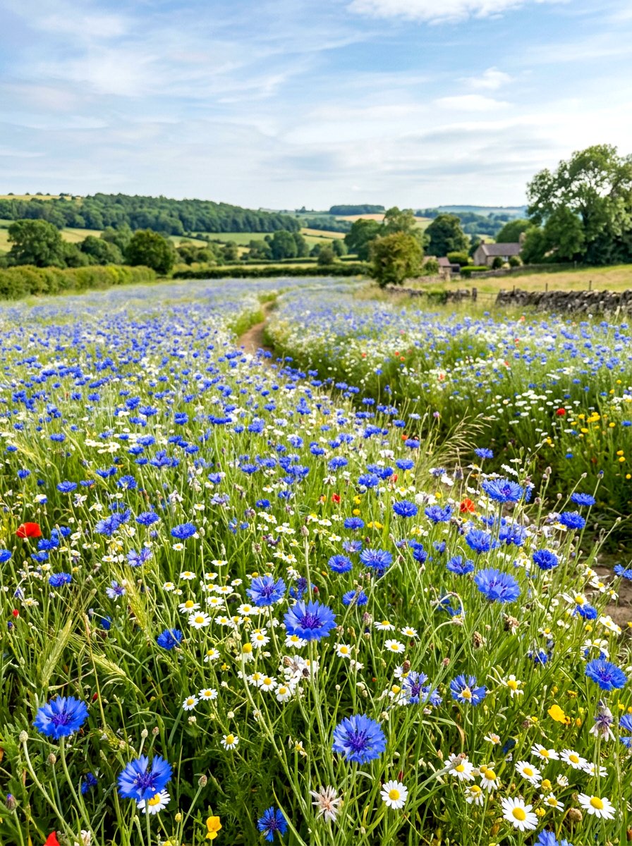 Cornflower Meadow - 30 edible flower garden ideas