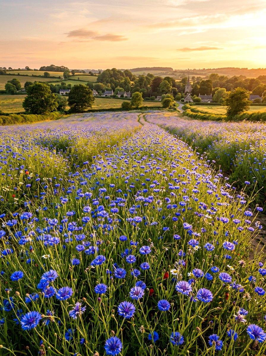 Cornflower Wildflower Meadow - 30 blue flower garden ideas