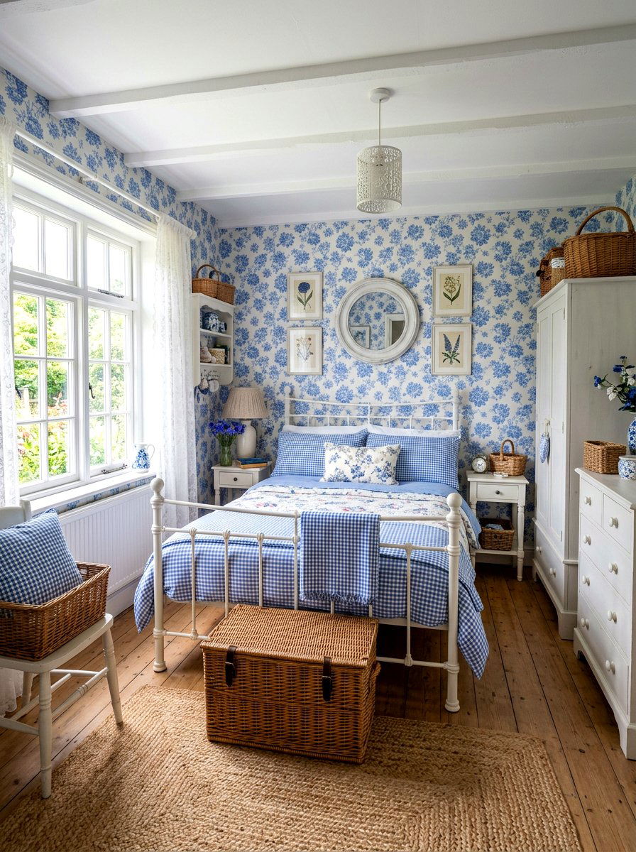 Cornflower blue cottage bedroom - 30 cool blue bedroom ideas