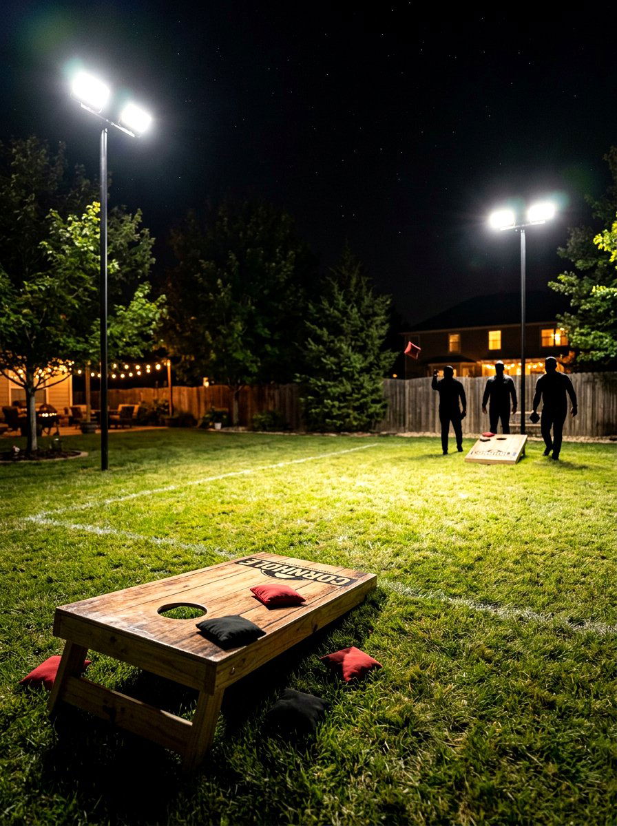 Cornhole Area Night Lighting - 30 cornhole area ideas