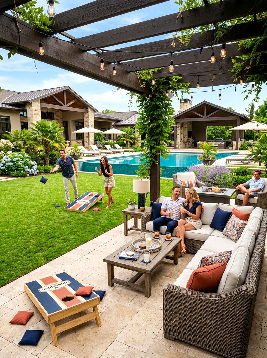 Cornhole Lounge Zone - 30 cornhole area ideas
