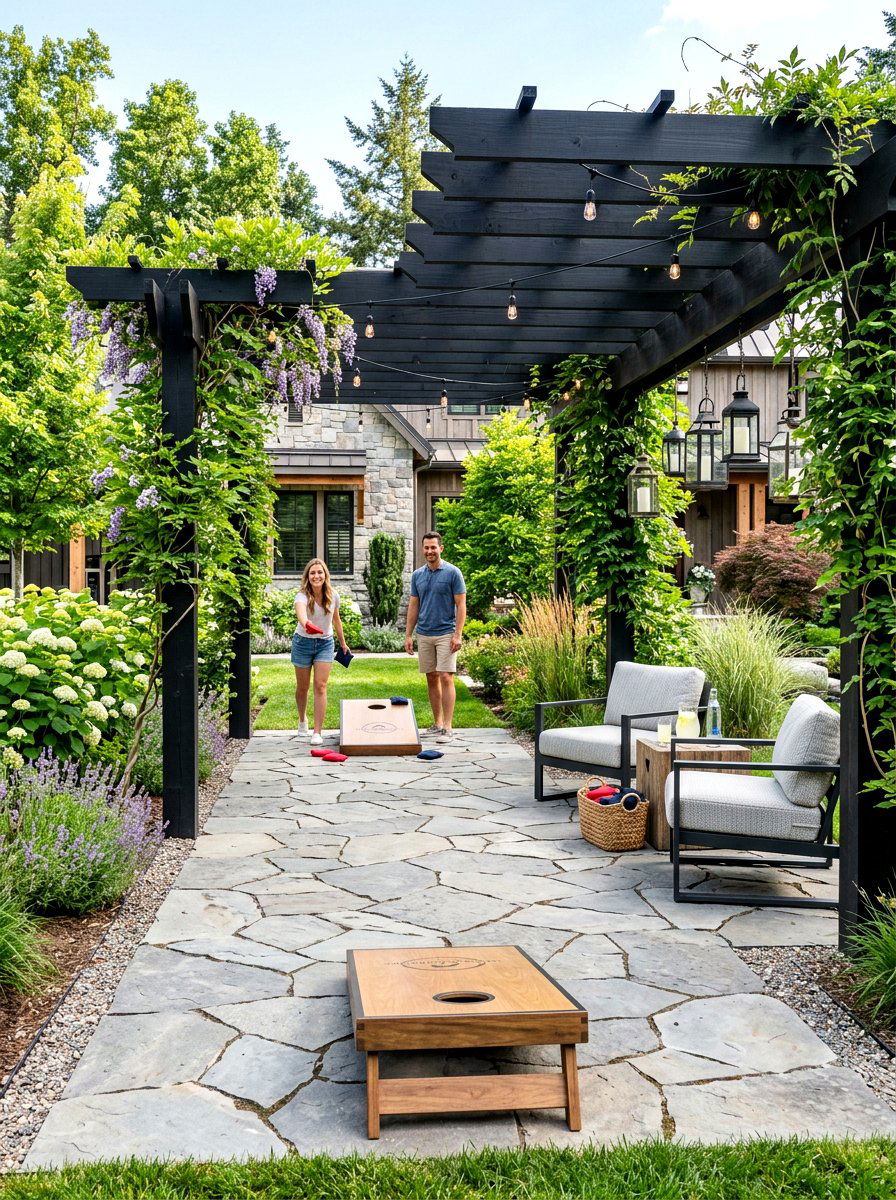 Cornhole Pit Pergola - 30 cornhole area ideas