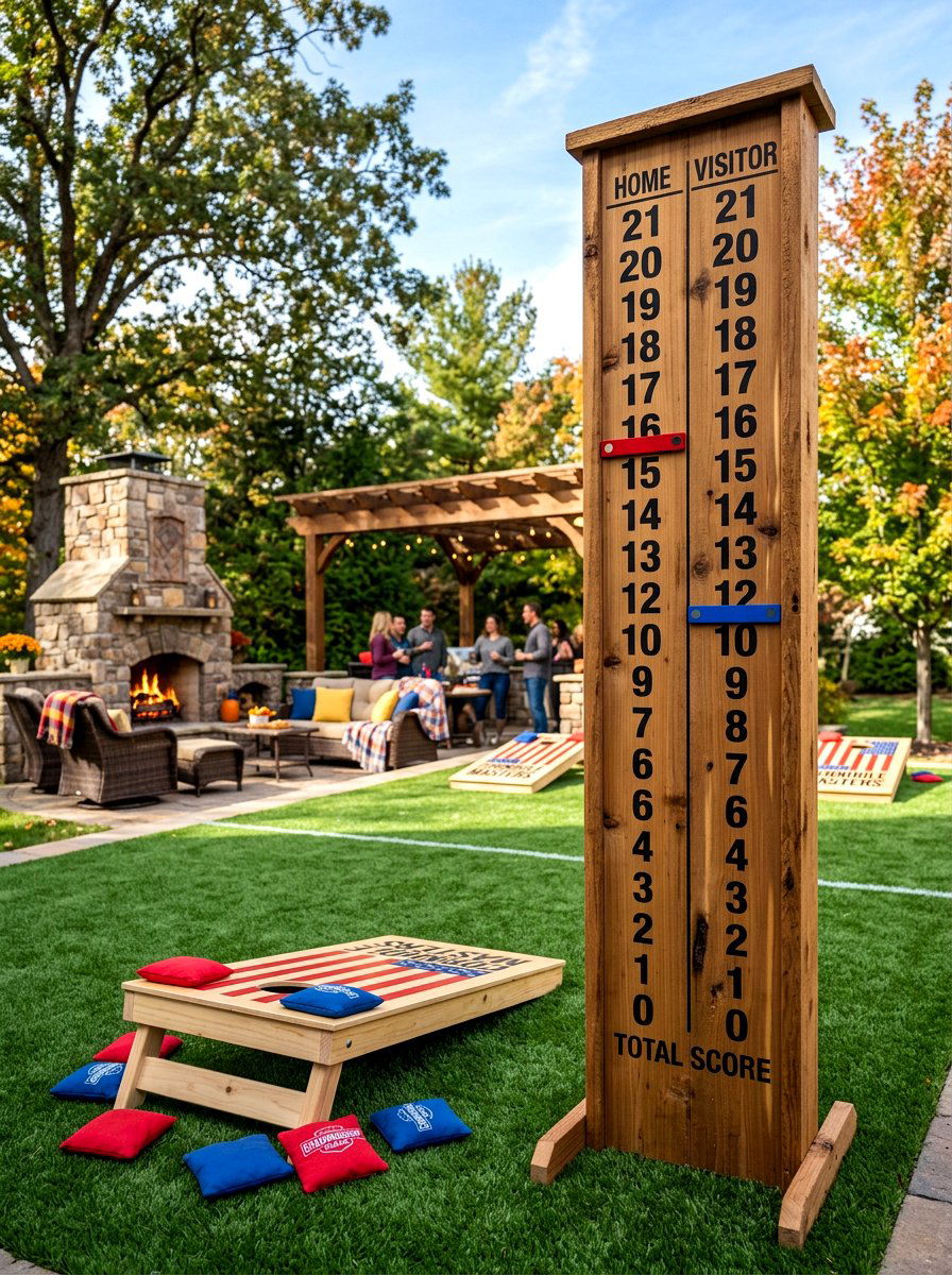 Cornhole Scoreboard Stand - 30 cornhole area ideas