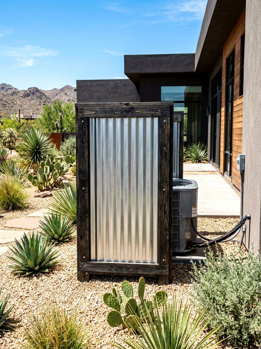 Corrugated Metal AC Shield - 30 AC screen privacy ideas