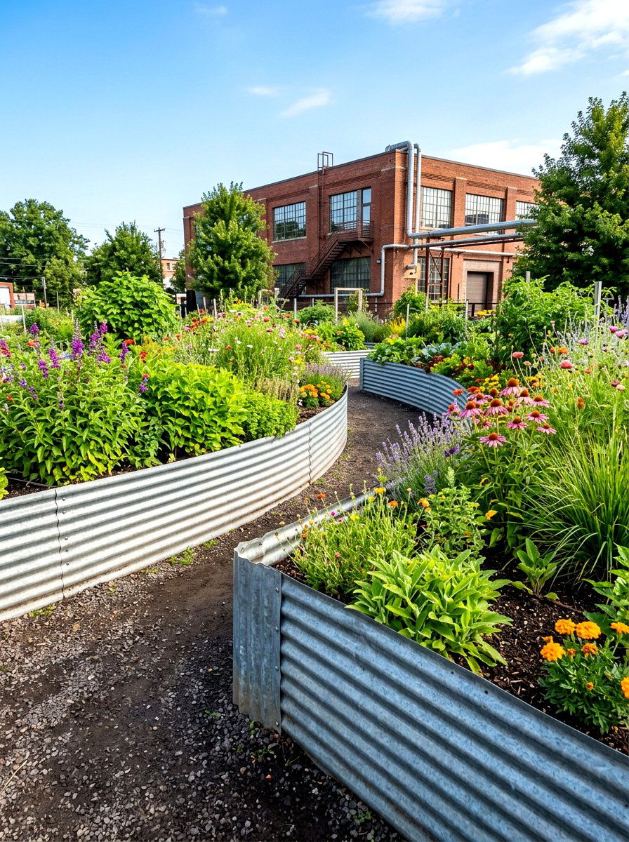 Corrugated Metal Edging - 30 flower bed edging ideas