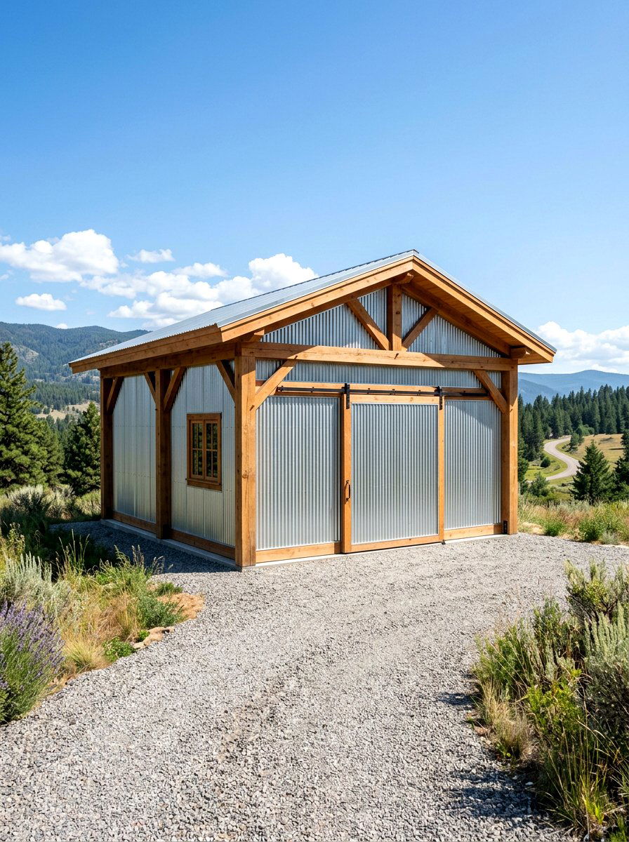 Corrugated Metal Enclosure - 30 trash bin screen ideas