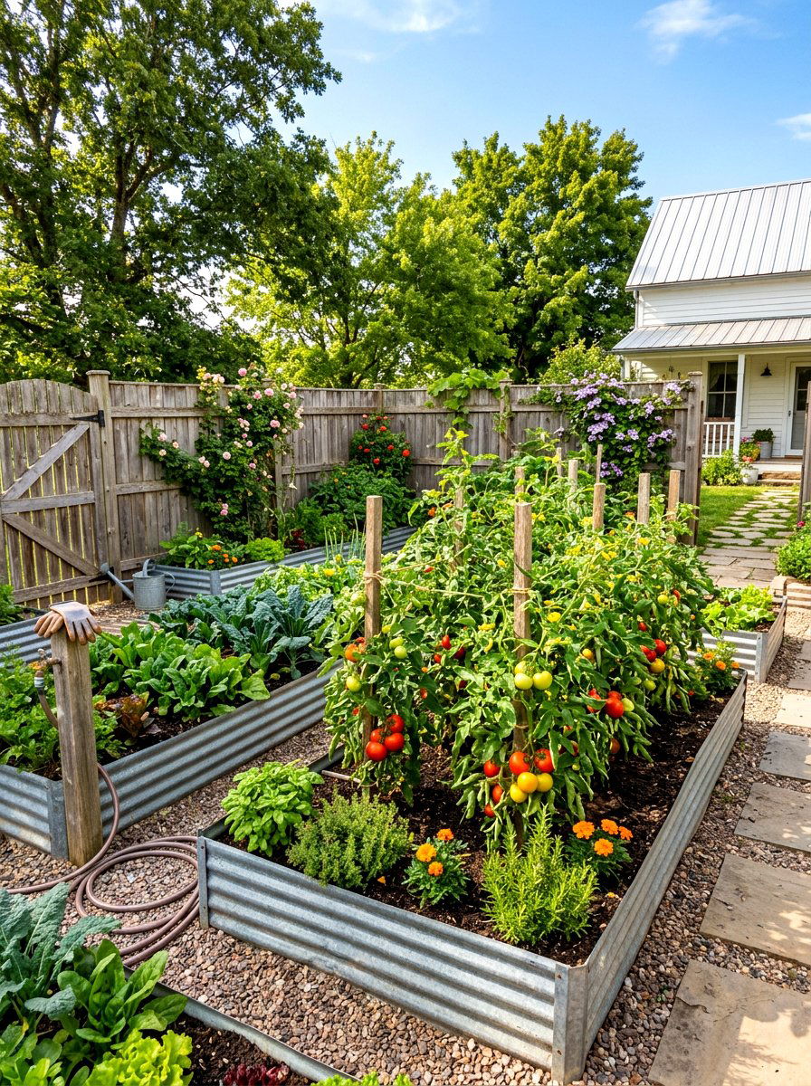 Corrugated Metal Flower Bed Edging - 30 metal landscape edging ideas