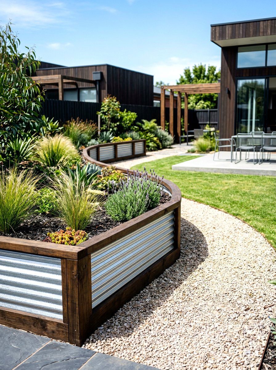 Corrugated Metal Garden Edging - 30 raised bed border ideas