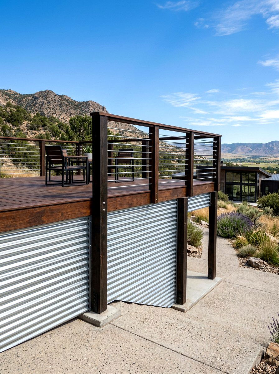 Corrugated Metal Panel - 30 deck skirting ideas